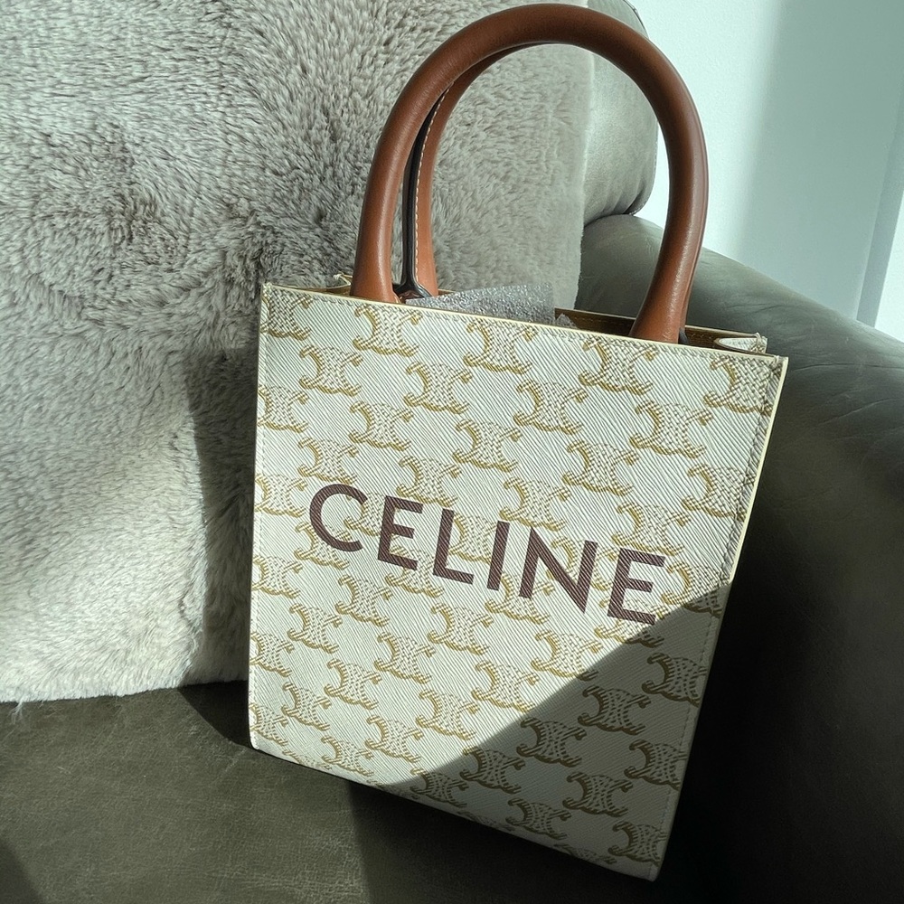 CELINE mini vertical cabas in triomphe canvas